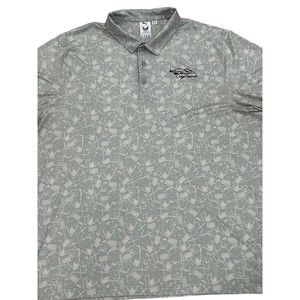 Puma Golf Shirt Polo Volition America Freedom Print XL Gray Polyester